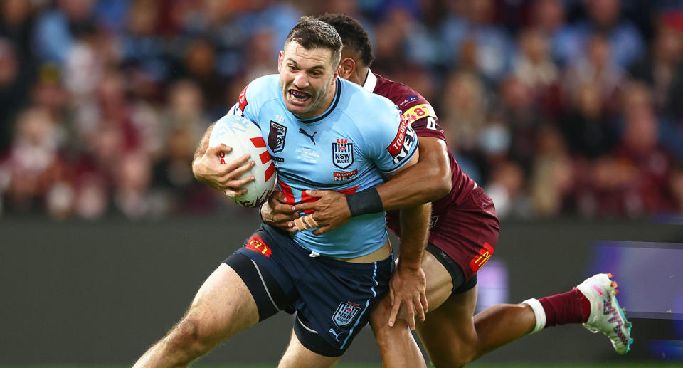 Seen here, James Tedesco in action for the NSW Blues during the 2023 State of Origin series.