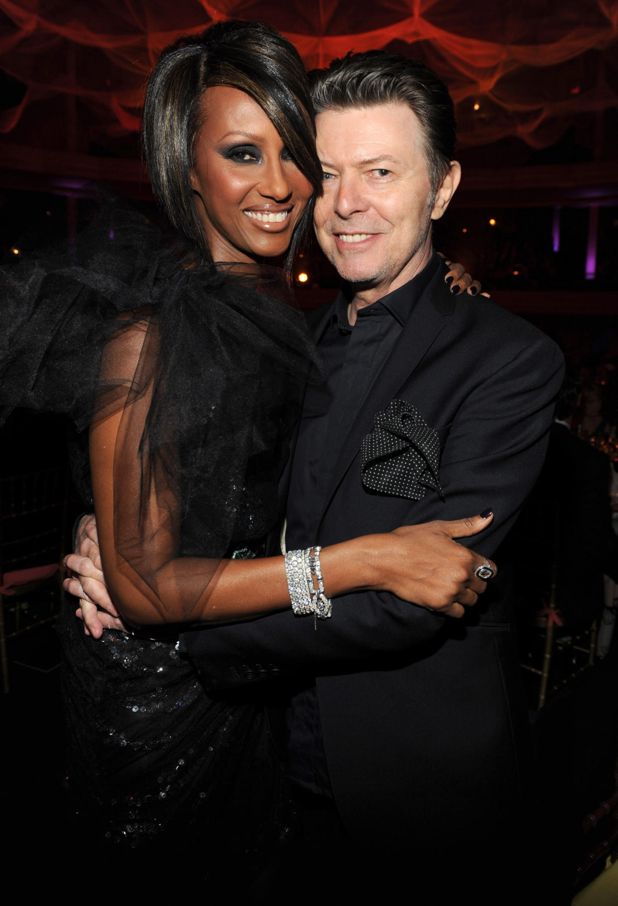 Iman and David Bowie in NYC in 2009. (Photo: Kevin Mazur/WireImage)