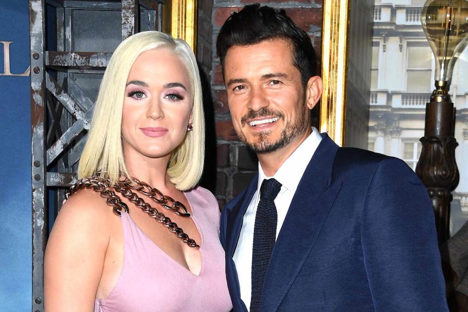<p>Steve Granitz/WireImage</p> Katy Perry and Orlando Bloom in Hollywood, California in August 2019.