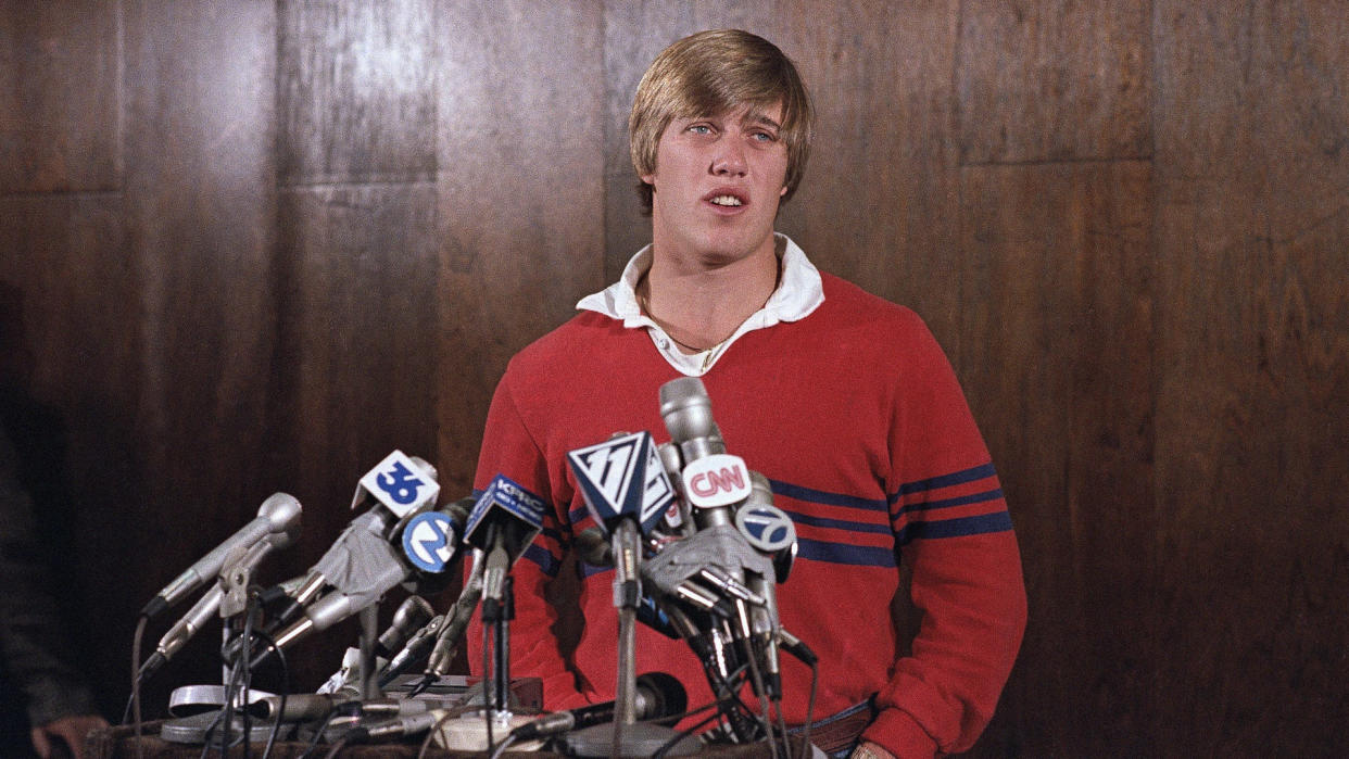 Mandatory Credit: Photo by Paul C Strong/AP/Shutterstock (6558329a)John Elway John Elway an athlete, he play's both football and baseball at Stanford U.