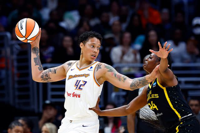 <p>Ronald Martinez/Getty</p> Brittney Griner