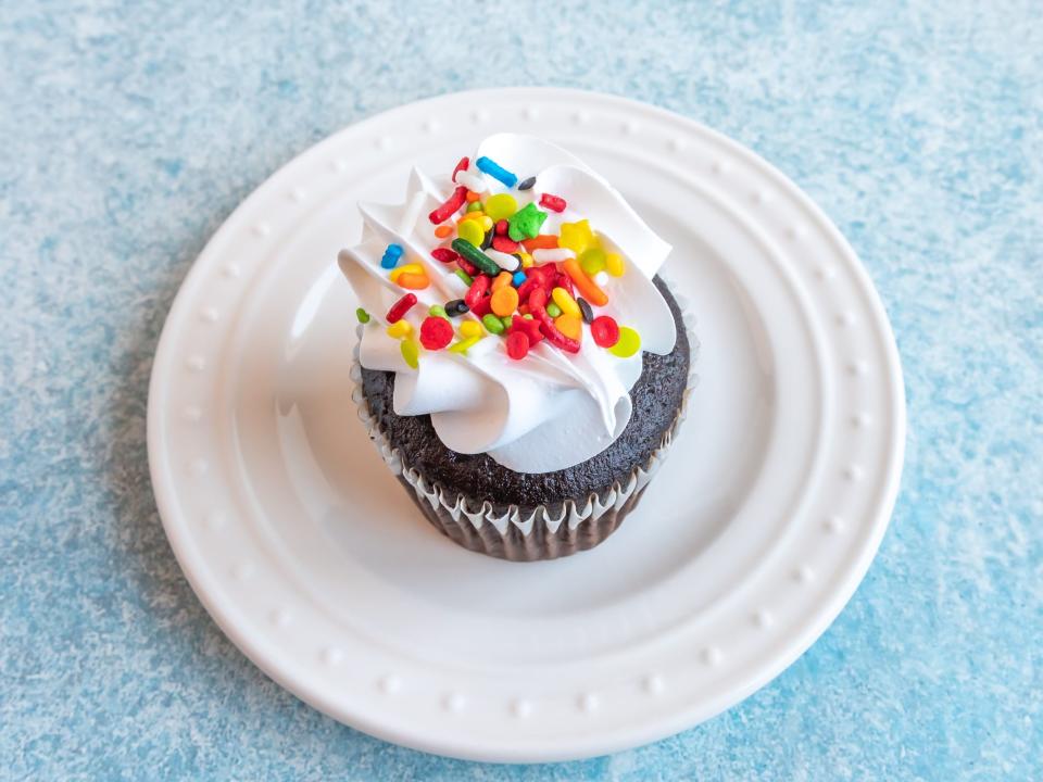 kroger cupcake on a plate