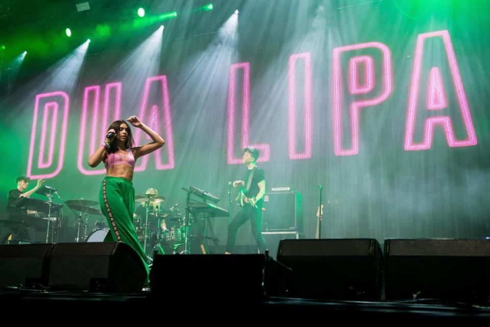 Dua Lipa performs on the John Peel Stage at the Glastonbury Festival in 2017 (Getty Images)