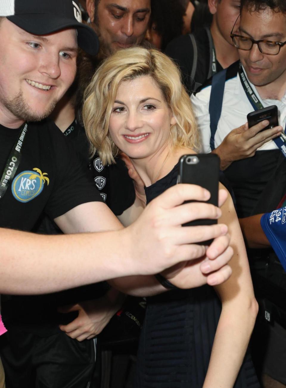 Jodie Whittaker poses with fans at Comic-Con in San Diego (Getty Images for BBC America)