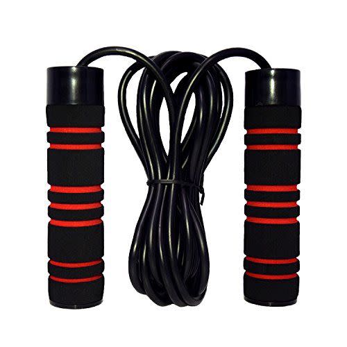 3) Weighted Jump Rope with Memory Foam Handles