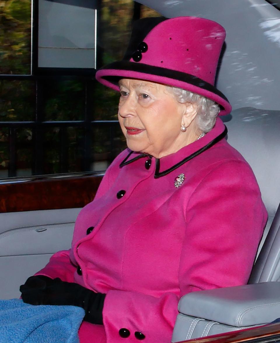 <p>Queen Elizabeth II departing Sunday service at St. Mary Magdalene church in Sandringham on January 7, 2018. </p>