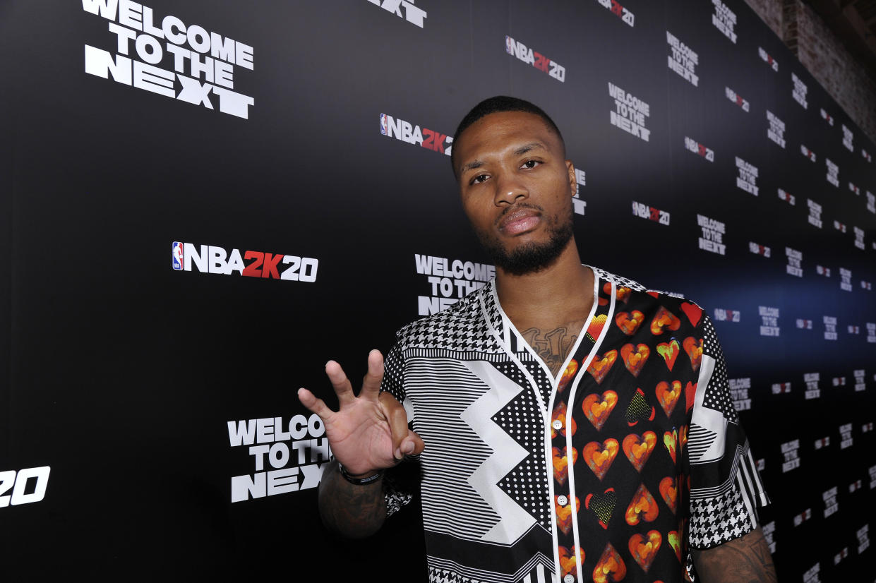 Damian Lillard released a take-no-prisoners diss track about Shaq. (Photo by John Sciulli/Getty Images for NBA 2K20)