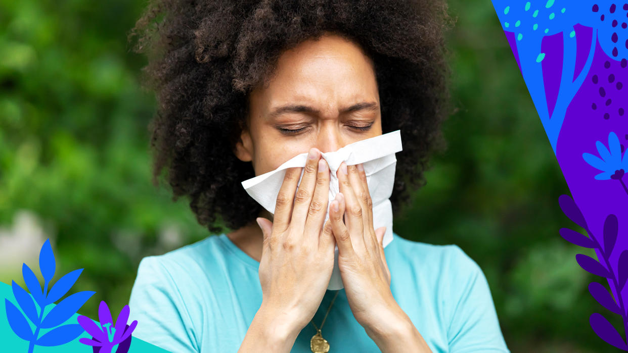 Woman suffering from allergies