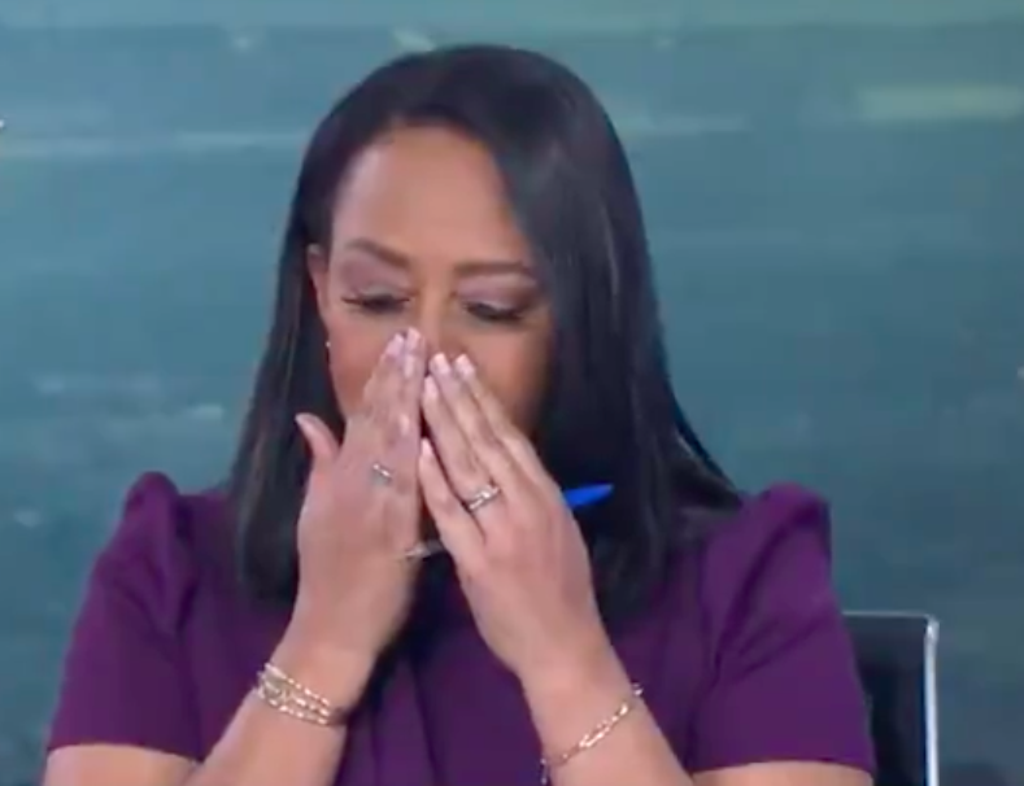 Amy Johnson, an anchor at a local CBS TV channel, was left shocked after a speeding motorcyclist was hit by a car, resulting in his death  (Screengrab/CBS Los Angeles/Twitter)