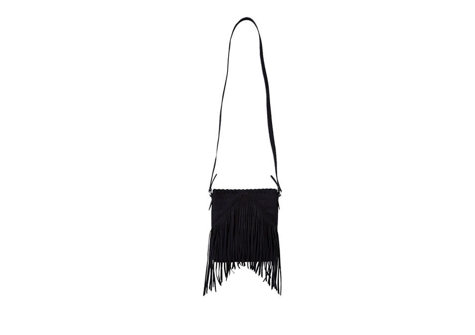 Express Faux Suede Fringe Cross Body Bag, $27.93, express.com