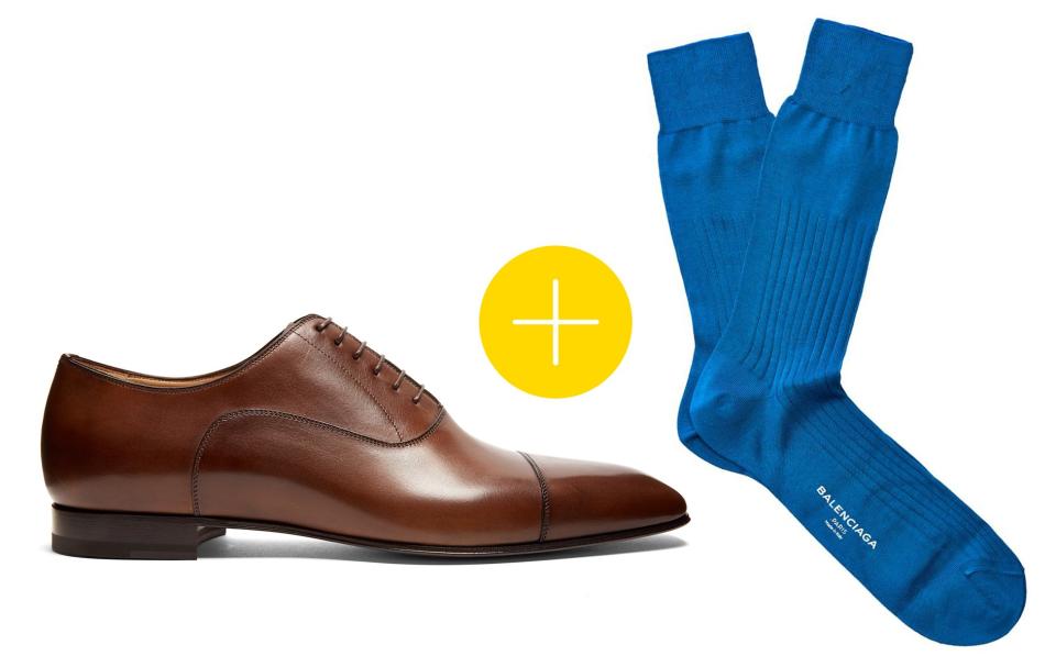 Cap Toe Lace Ups + Jewel Tone Ribbed Socks