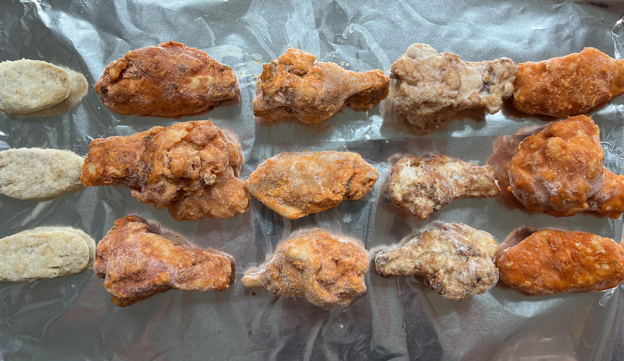 Our frozen wings, ready for the oven. (Courtesy Joey Skladany)