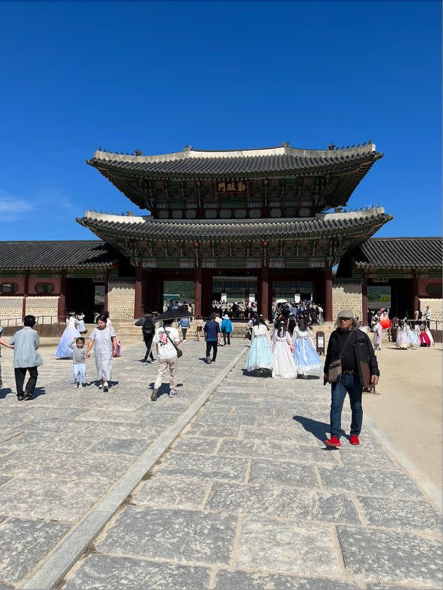 Once-empty landmarks like Seoul's Gyeongbokgung Palace are now teeming with tourists, some of whom can be seen strolling around in rented hanboks.