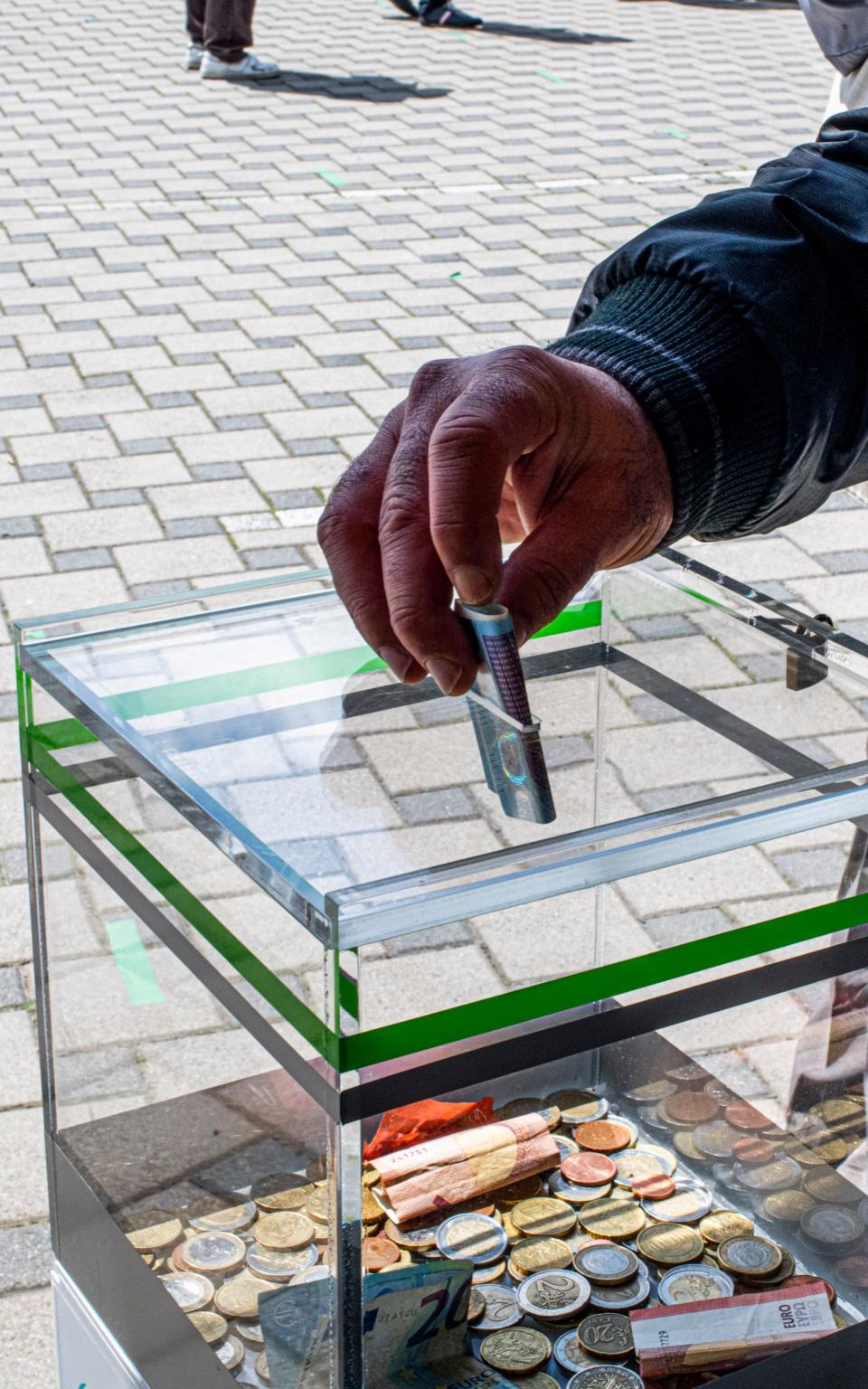 A donation box to help fund the construction of the new mosque - Bruno Fert 