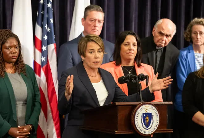 Gov. Maura Healey declared a state of emergency last August after a rapidly increase in immigrants strained state resources and pushed the state'ss shelter system to the point that it was "reaching capacity." The state recently said that 29 homeless families in Marlborough are being moved to Framingham in order to consolidate support services.