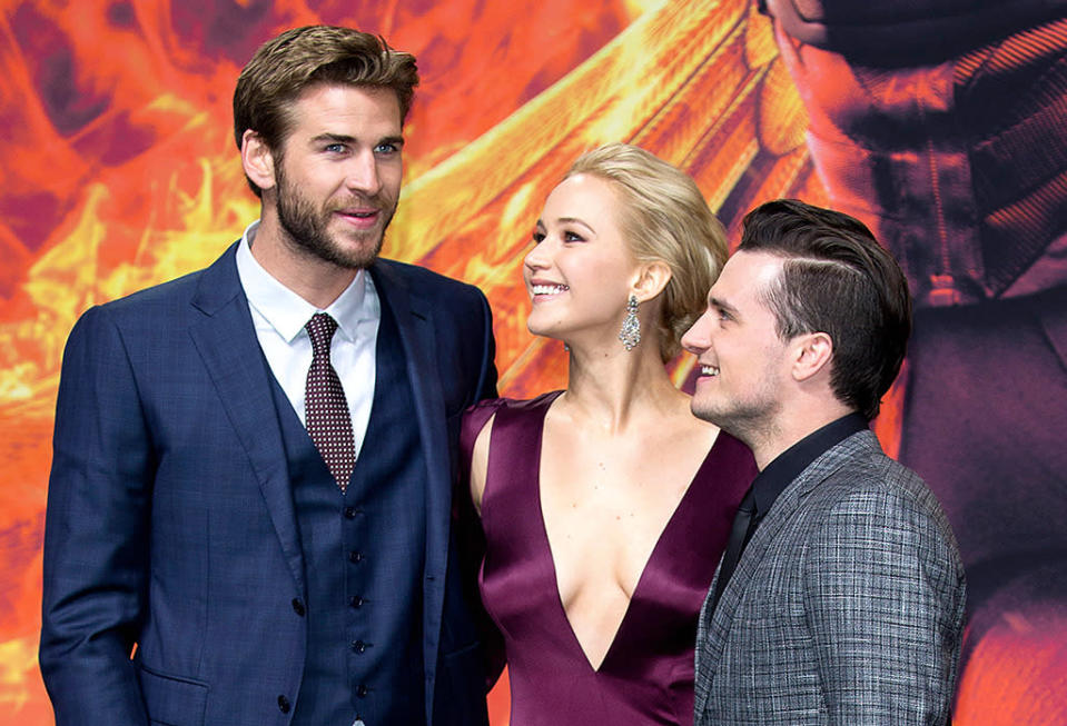 Liam Hemsworth, Jennifer Lawrence, and Josh Hutcherson