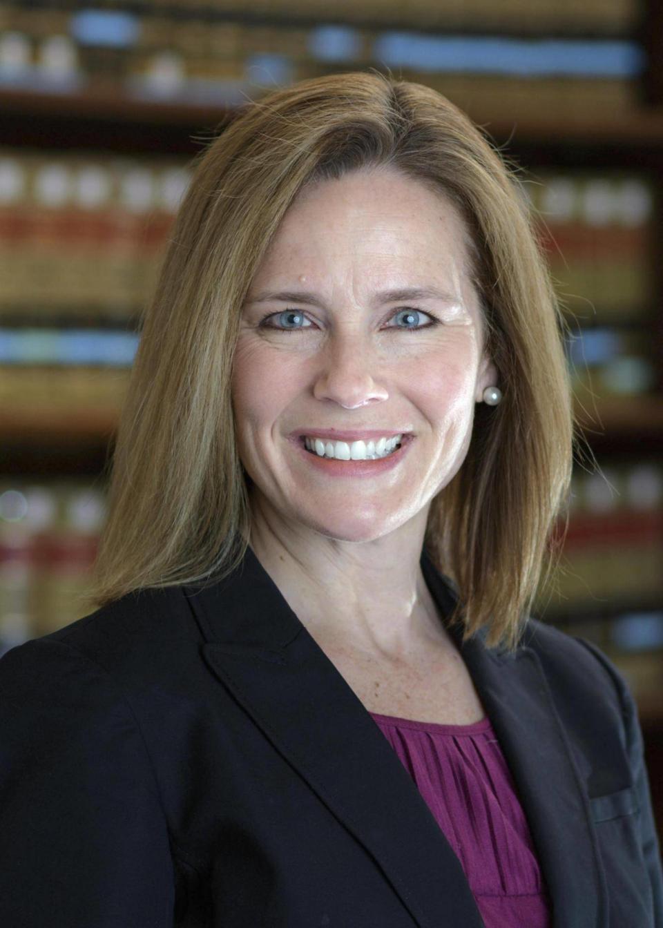 Judge Amy Coney Barrett is one of Mr Trump's top Supreme Court contenders (University of Notre Dame Law School via AP)