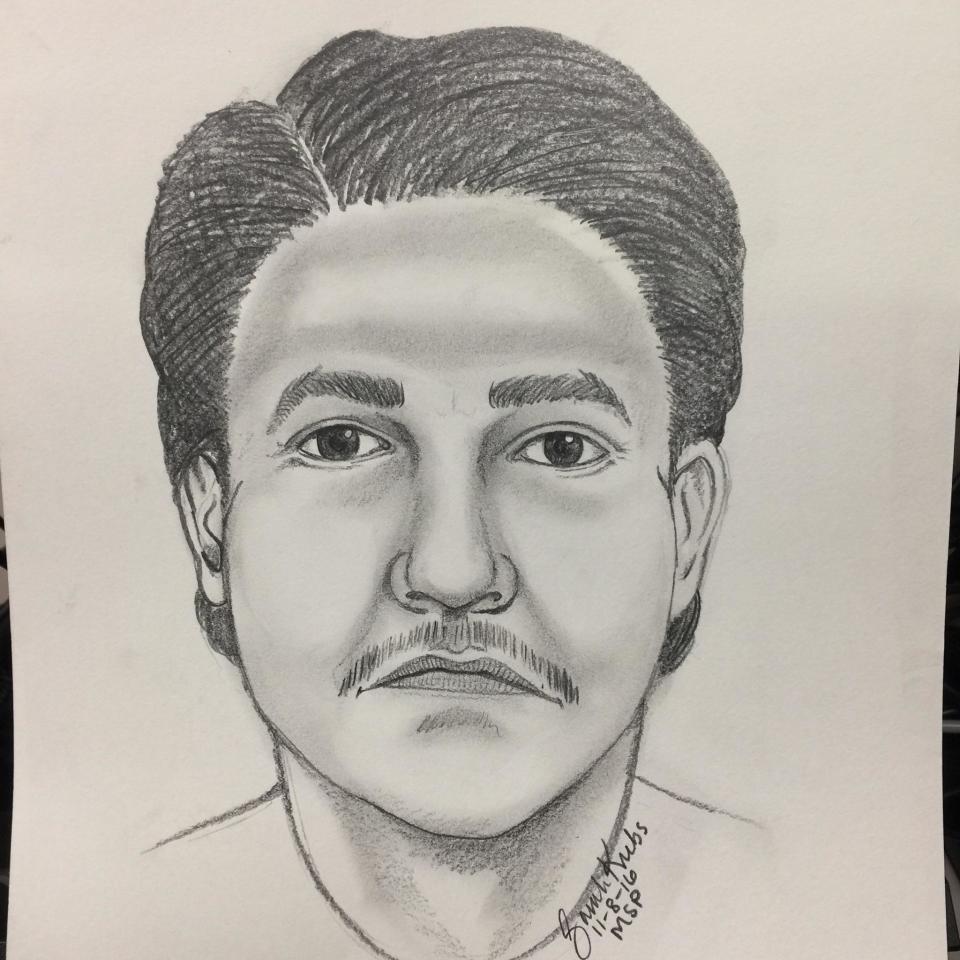 A sketch of the victim from a witness interview.  / Credit: National Missing and Unidentified Persons System