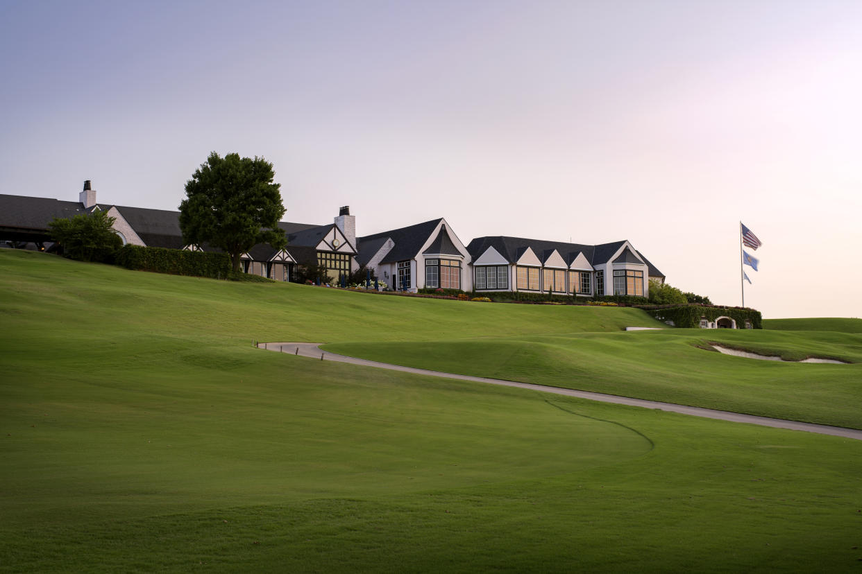 TULSA, OKLAHOMA - AUGUST 08: A view from the clubhouse at Southern Hills Country Club on August 8, 2021 in Tulsa, Oklahoma. (Photo by Gary Kellner/PGA of America via Getty Images)