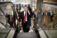 U.S. Senator John Barrasso arrives for a vote on whether to overturn a presidential veto of the Keystone XL pipeline, at the U.S. Capitol in Washington, March 4, 2015. REUTERS/Jonathan Ernst