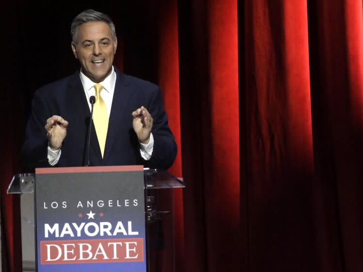 LOS ANGELES, CA - MARCH 22, 2022 - - Los Angeles City Councilman Joe Buscaino during the mayoral debate at Bovard Auditorium on the USC campus on March 22, 2022. (Genaro Molina / Los Angeles Times)