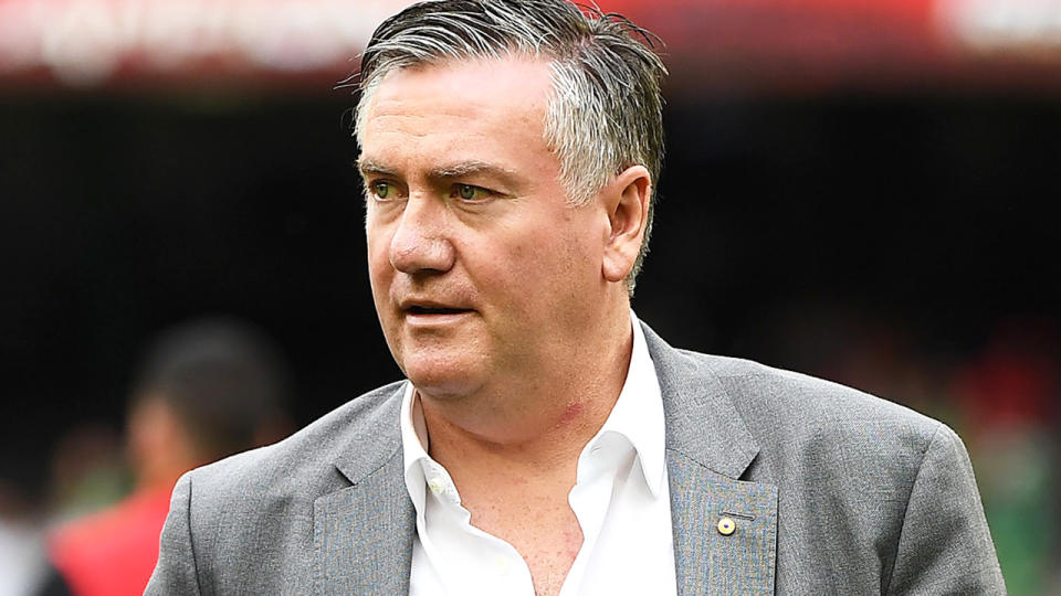 Collingwood president Eddie McGuire is pictured looking across the MCG.