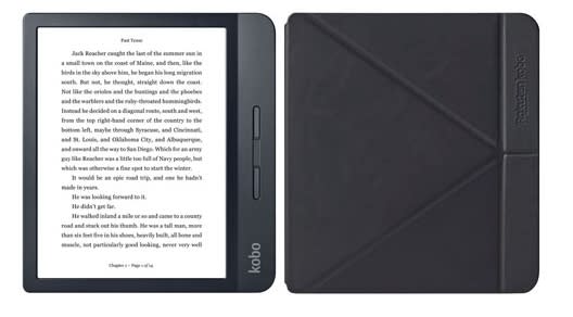 Kobo Libra H2O 7" Digital eReader w/Touchscreen (N873-KU-BK-K-EP) & SleepCover Case. (Image via Best Buy)