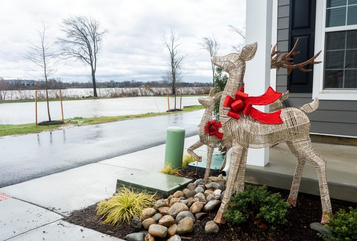 Standing flood water behind townhomes on King St. caused by the recent rain storm in Bensalem on Monday, Dec. 18, 2023.

Daniella Heminghaus | Bucks County Courier Times