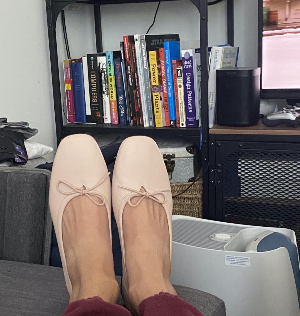 Testing out the Day Ballet Flats in cavern pink.