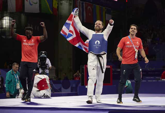 Matt Bush celebrates gold in Paris