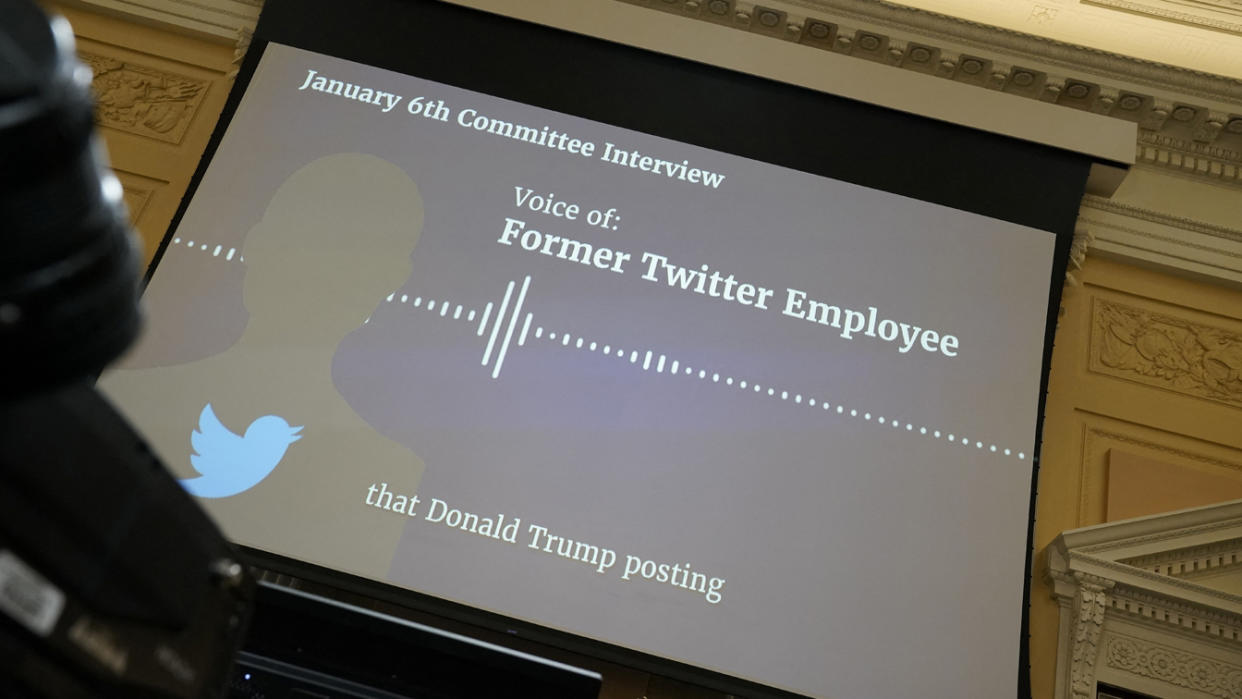 A voice recording of a former Twitter employee is played