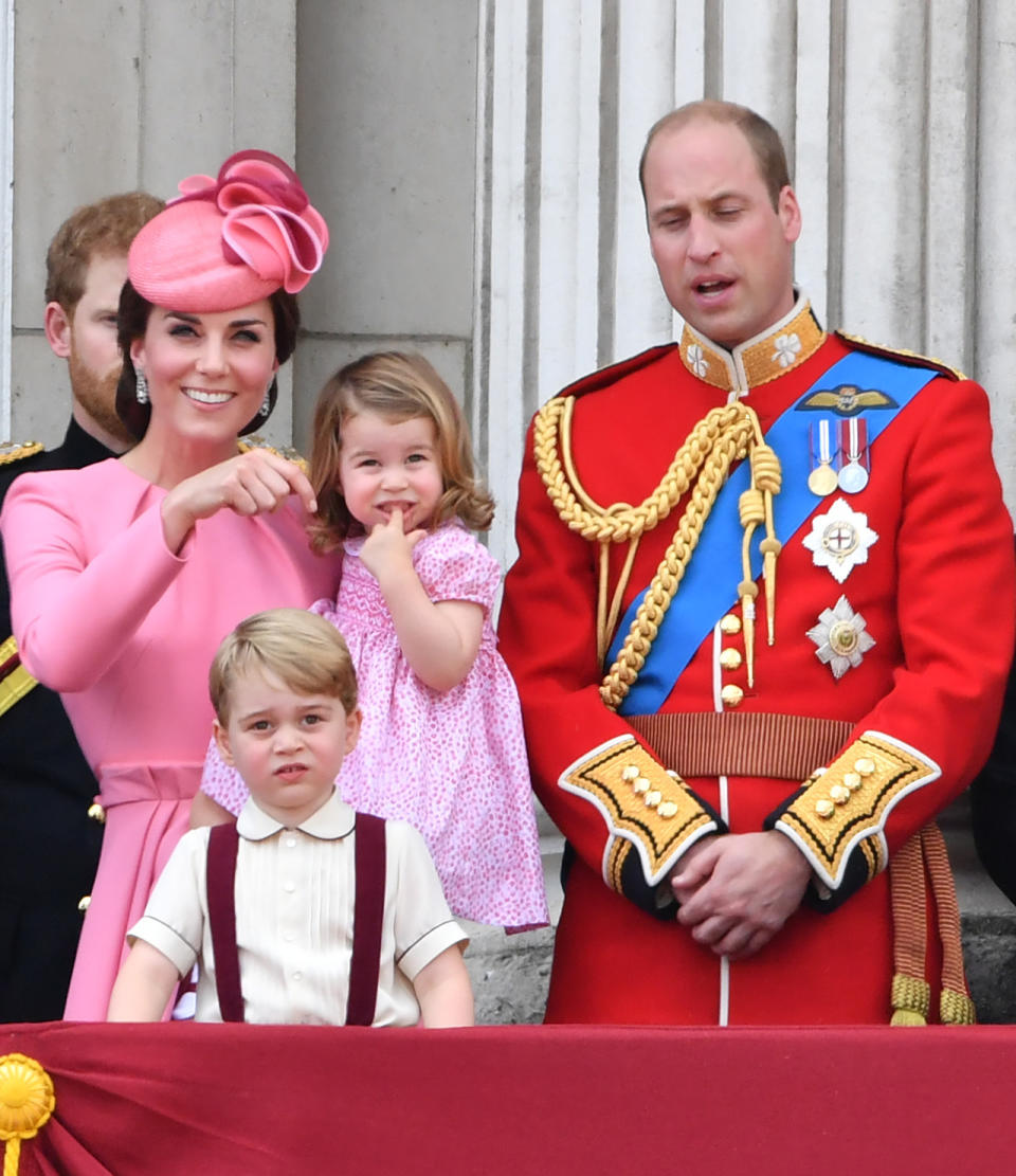 George appeared to be being a typical boy during the 2017 Trooping of the Colour parade, appearing bored on the balcony of Buckingham Palace to celebrate the Queen’s 91st birthday.