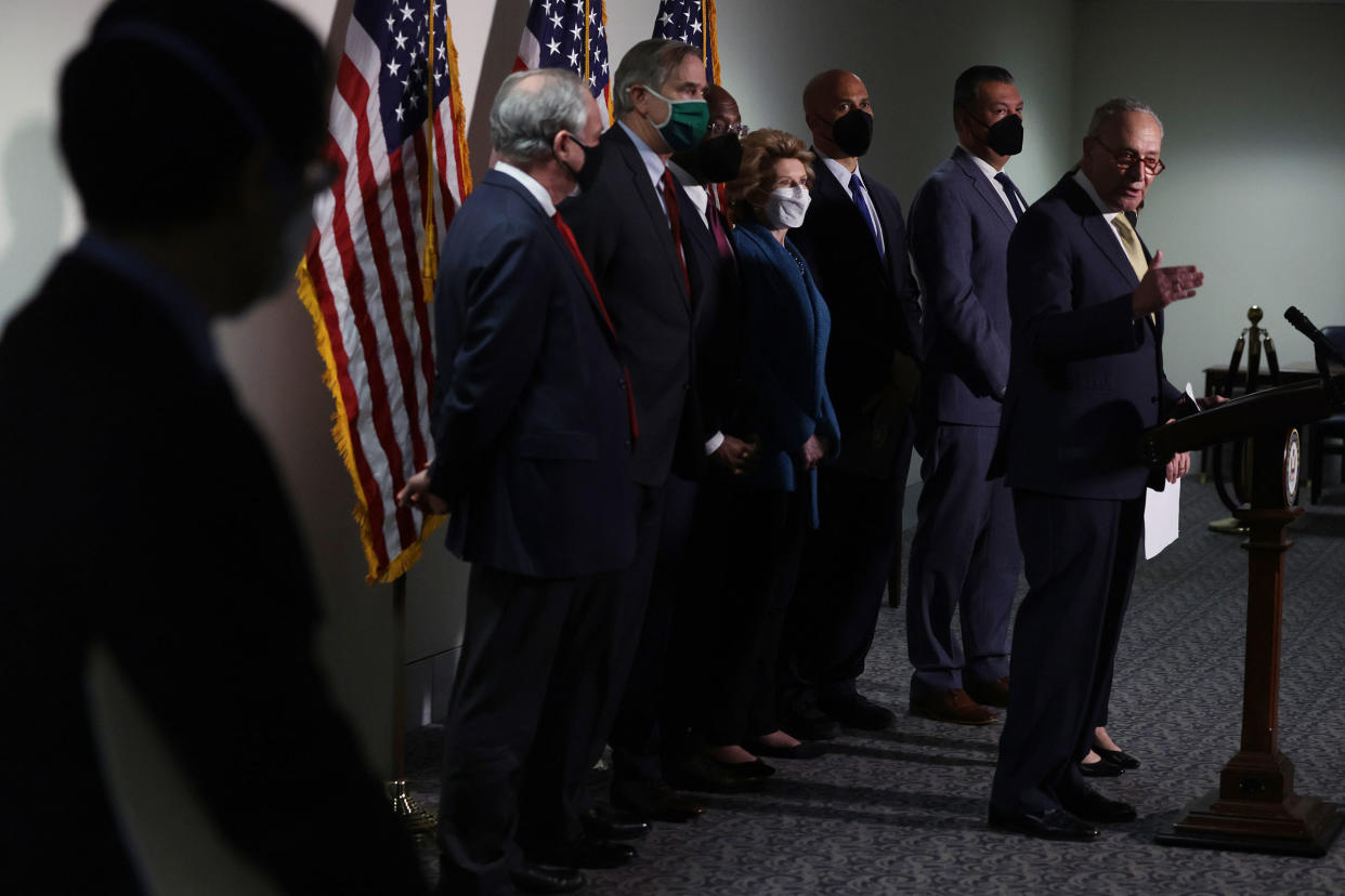 Majority Leader Schumer, Senate Democrats Hold Media Availability