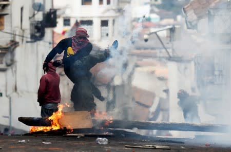 Protests against Ecuador's President Lenin Moreno's austerity measures, in Quito