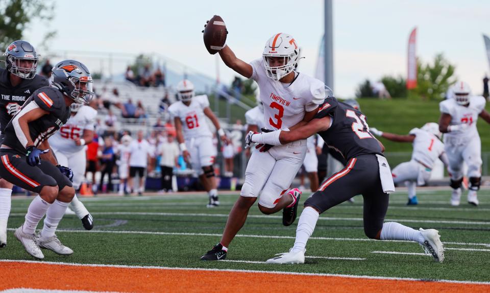 Skyridge and Timpview play at Skyridge in Lehi on Friday, Aug. 11, 2023. Skyridge won 26-14. | Scott G Winterton, Deseret News