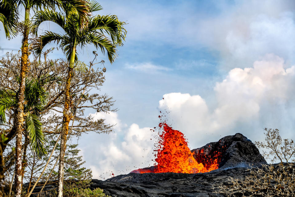 <p>Since the eruption, CJ has seen friends evacuated, and even his mother lost her home in Kapho, yet he still sees the beauty in the creation of new land. (Photo: CJ Kale/Caters News) </p>