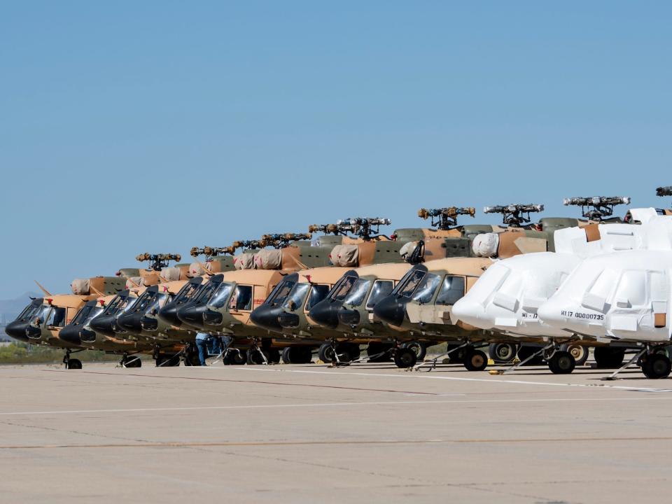 Mi-17 helicopters at Davis-Monthan Air Force Base