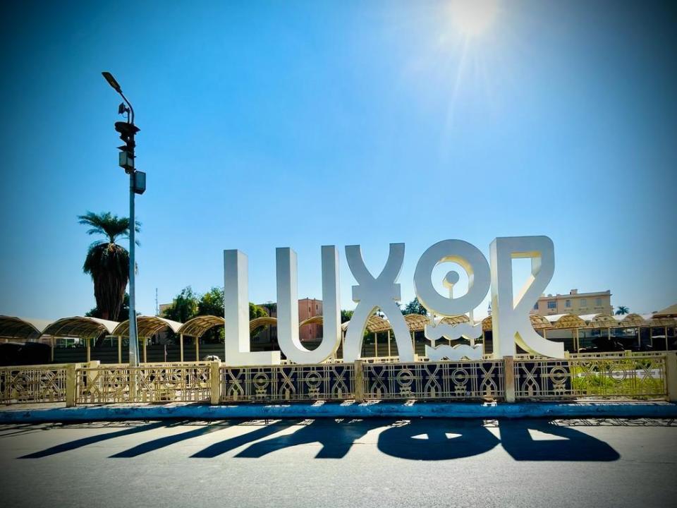 Entrance sign to Luxor where One Family Luxor Worldschool Learning Hub was launched. / Credit: Courtesy Jesse Scolaro