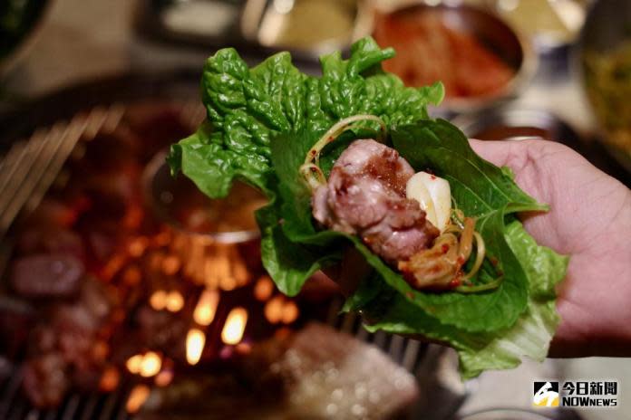 ▲韓式料理中，芝麻葉被視為不可缺少的包肉生菜。（示意圖／記者陳致宇攝）