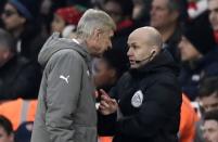 Football Soccer Britain - Arsenal v Burnley - Premier League - Emirates Stadium - 22/1/17 Arsenal manager Arsene Wenger clashes with fourth official Anthony Taylor before being sent to the stands Reuters / Dylan Martinez Livepic