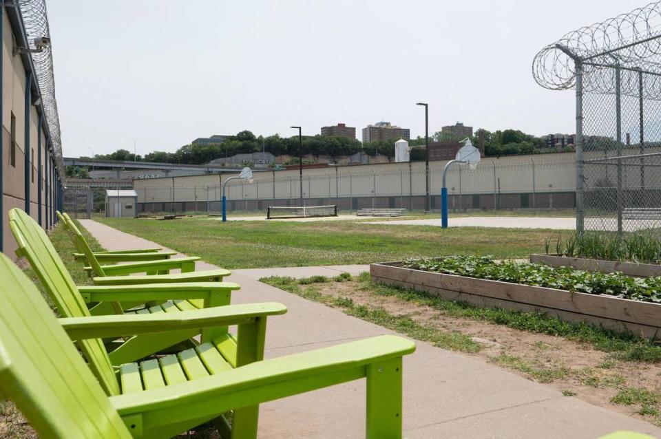 An outdoor recreation area is seen at the Transition Center of Kansas City on Thursday, June 29, 2023, in Kansas City.