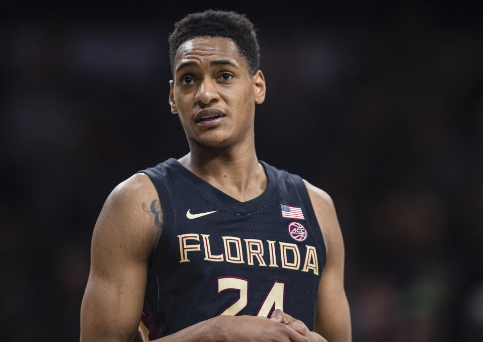 Devin Vassell #24 of the Florida State Seminoles is seen during the game against the Notre Dame Fighting Irish.