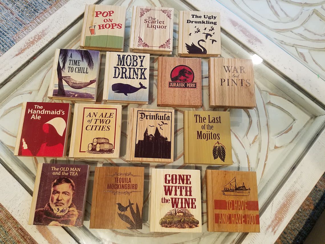 Solid Wood Book Shape Coasters