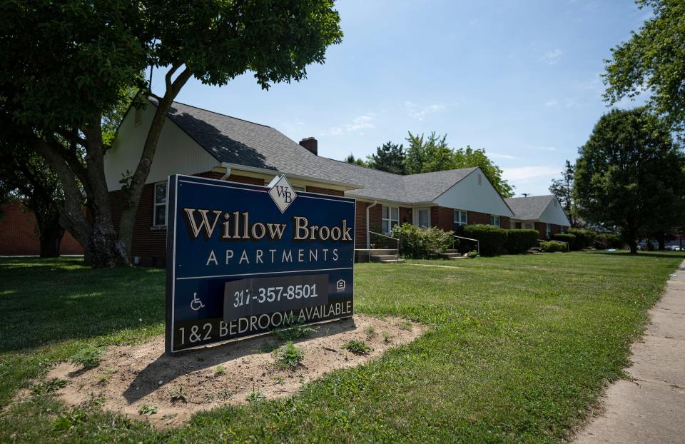 Willow Brook Apartments are seen along 52nd Street, west of the intersection with Keystone Avenue, on Thursday, July 13, 2023, in Indianapolis. The Indiana Attorney General's office has filed a lawsuit against the complex's owner, Willow Brook Gardens LLC, and property manager, Beztak. The suit alleges they've repeatedly failed to respond to maintenance calls, have let conditions become uninhabitable and have improperly billed tenants, among other wrongdoings. 