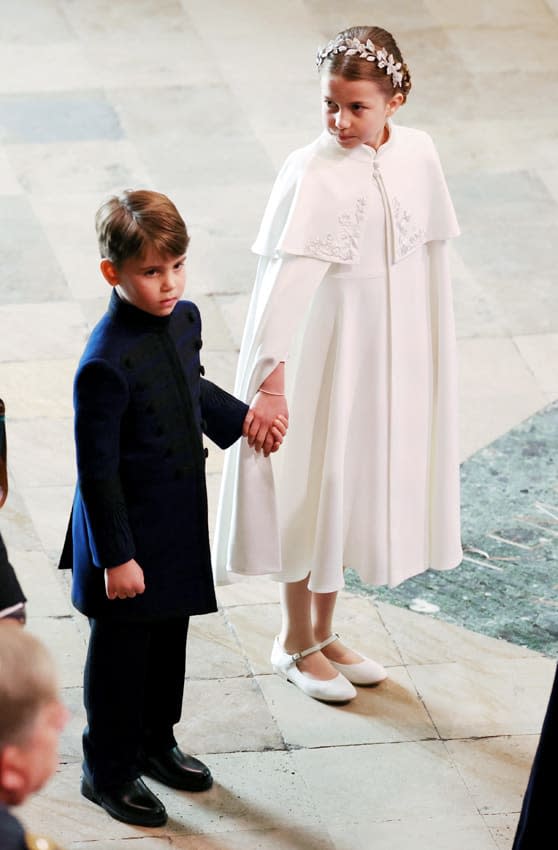 Los príncipes de Gales y sus hijos en la coronacion de Carlos III