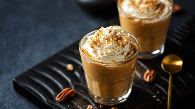 pumpkin mousse topped with cream