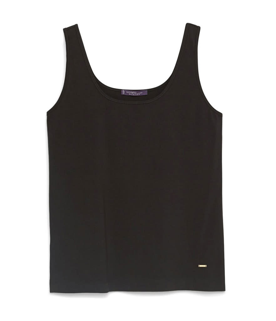 Violeta by Mango Cotton Top in Black