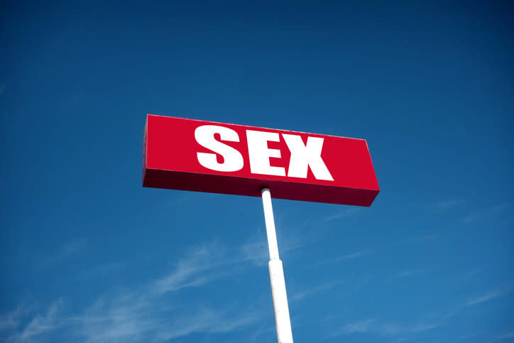 A sign saying, "Sex"