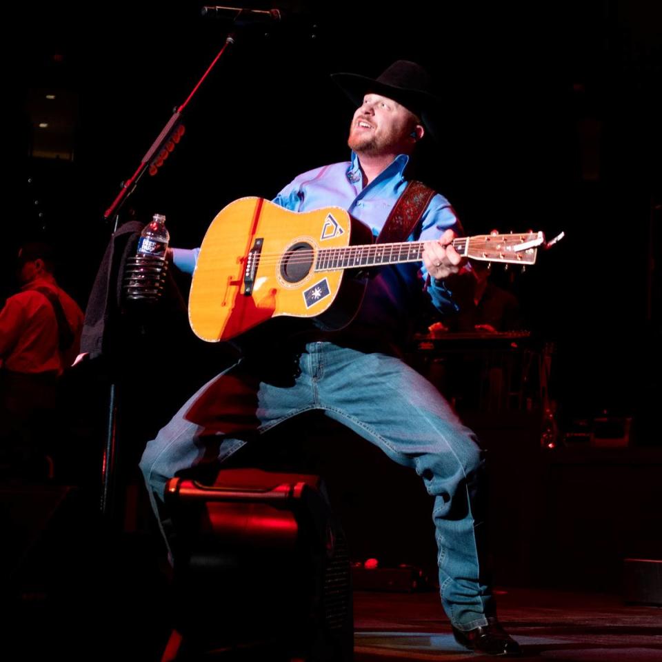 Cody Johnson in concert with Randy Houser at Raleigh, N.C.’s PNC Arena, Saturday night, Jan. 28, 2023.