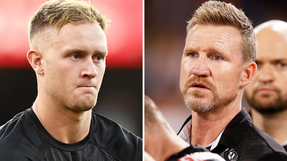 Jaidyn Stephenson says he was caught off-guard by the Magpies decision to trade him, and said he disagreed with coach Nathan Buckley on his contributions to the team. Pictures: Getty Images